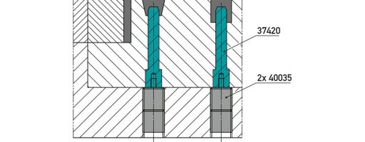 Normalienspezialist Knarr aus Helmbrechts hat einen wartungsfreundlichen Kernstift mit Gewinde entworfen, der sich zeitsparend ohne ein Zerlegen des Werkzeugs ersetzen lässt. - Bild: Knarr