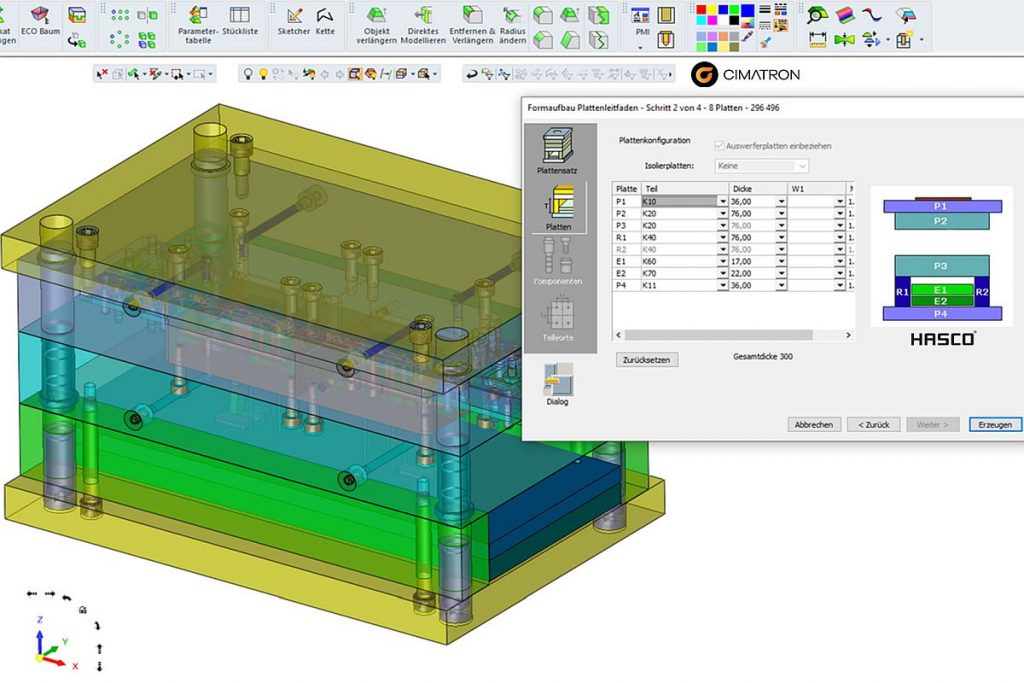 Speziell für die Konstruktion sind aktuelle CAD-Daten mit Mehrwert im Formenbau von entscheidender Bedeutung. Hier arbeitet Normalienhersteller Hasco seit vielen Jahren mit dem CAD-Systemanbieter 3D Systems zusammen, der mit Cimatron ein in der Branche weit verbreitetes Softwarepaket anbietet. - Bild: Hasco