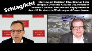 Interview mit Christoph Dörr, European Office Director, Alabama Department of Commerce - Business development for innovative ideas, zu den Chancen, die deutschen Werkzeug-, Modell- und Formenbauern sowie Teilefertigern ein Engageent im US-Bundesstaat Alabama eröffnen kann. - Bild: Pergler Media